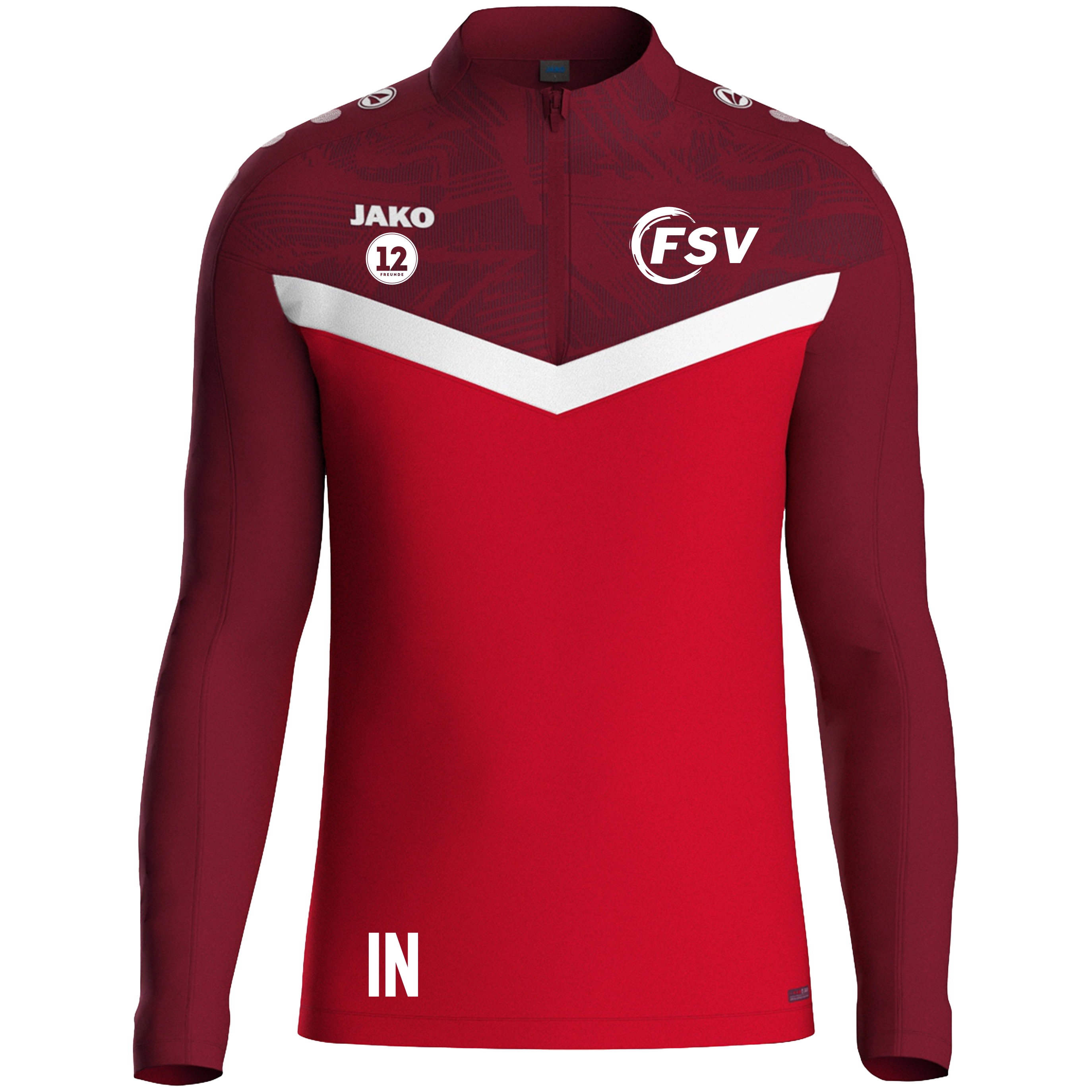 Jako Ziptop Iconic mit Logo Inis und Sponsor