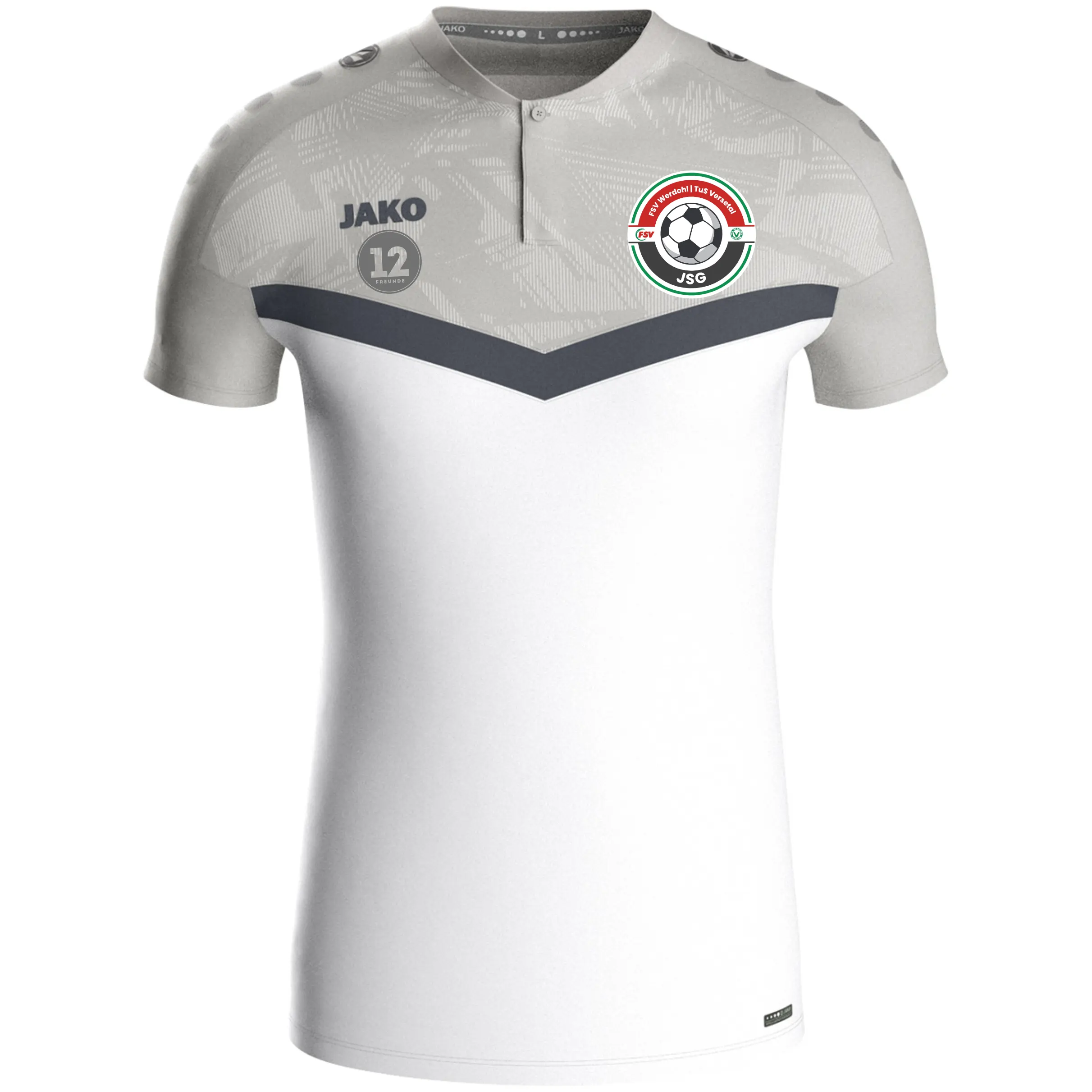 Jako Polo Iconic mit Wappen und Inis Trainer