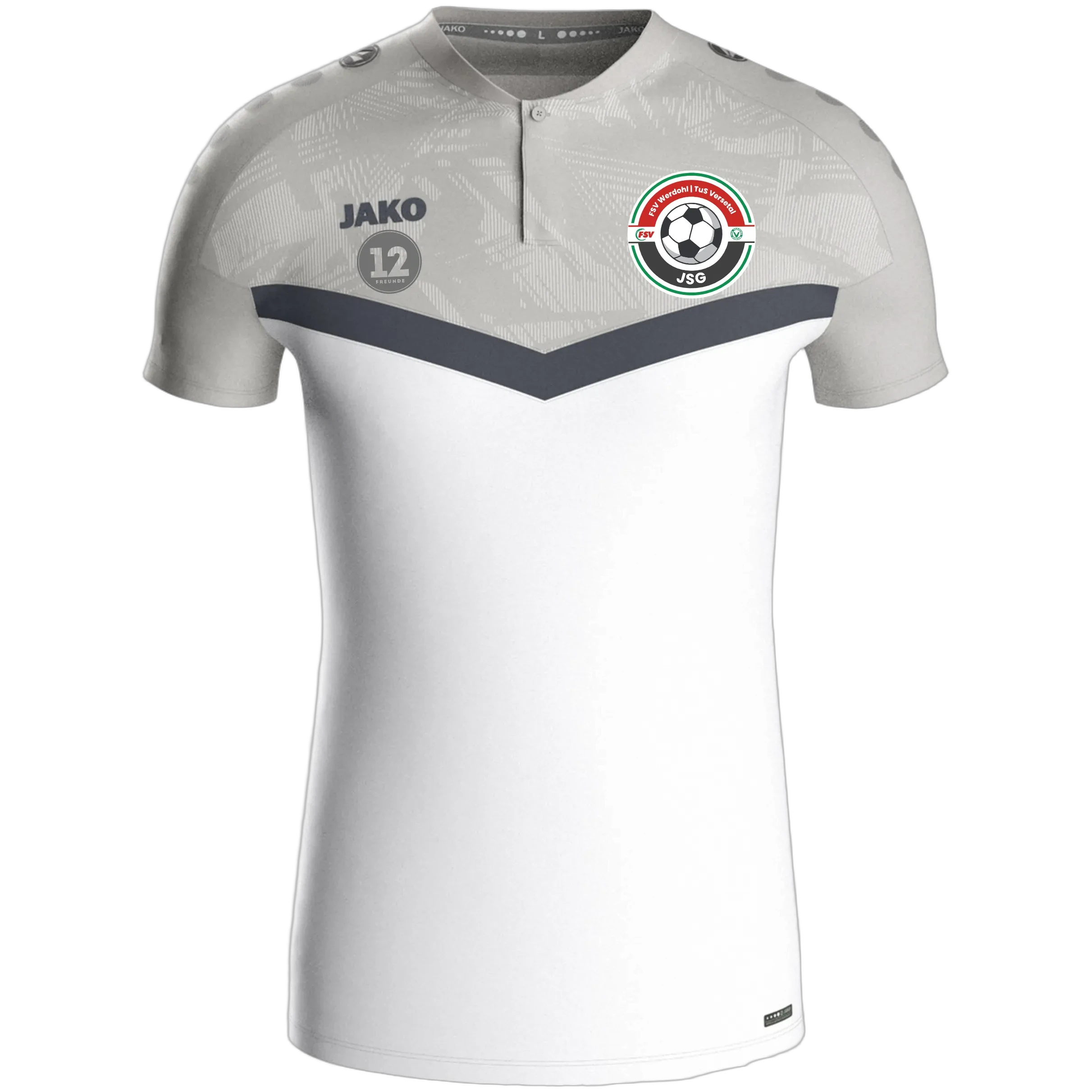 Jako Polo Iconic mit Wappen und Inis Trainer